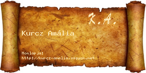 Kurcz Amália névjegykártya